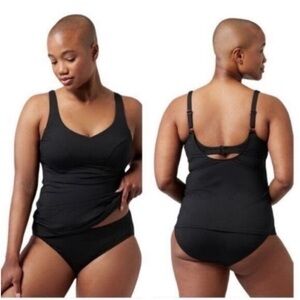 Athleta Bondi Bra Cup Tankini Swim Tank‎ Black UPF 50+ Beach 32 B/C New